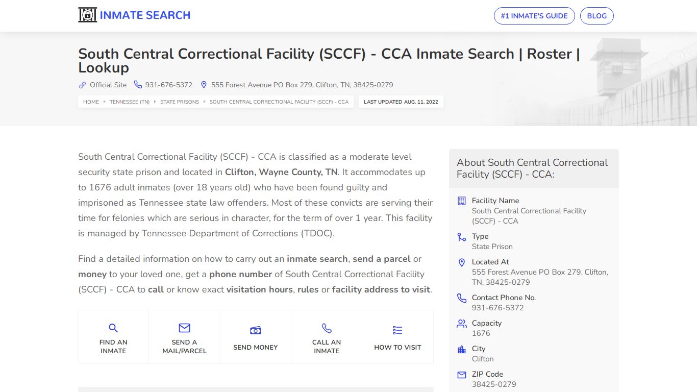 South Central Correctional Facility (SCCF) - CCA Inmate ...